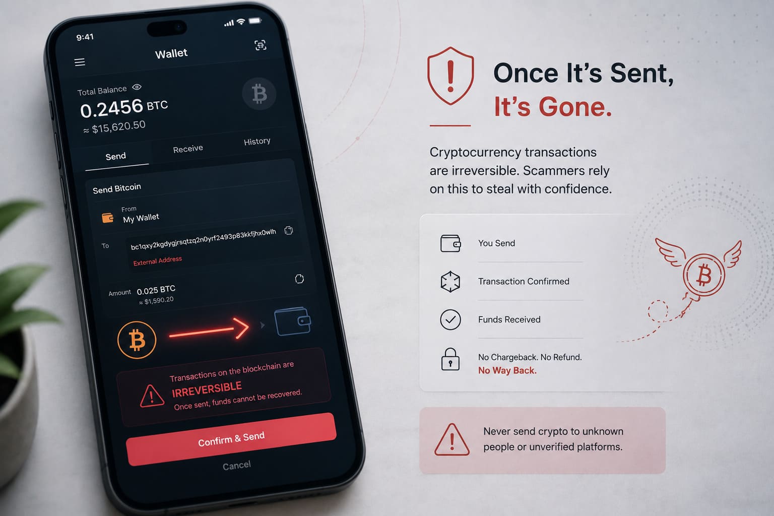 bank account fraud cryptocurrency scams and irreversible transactions
