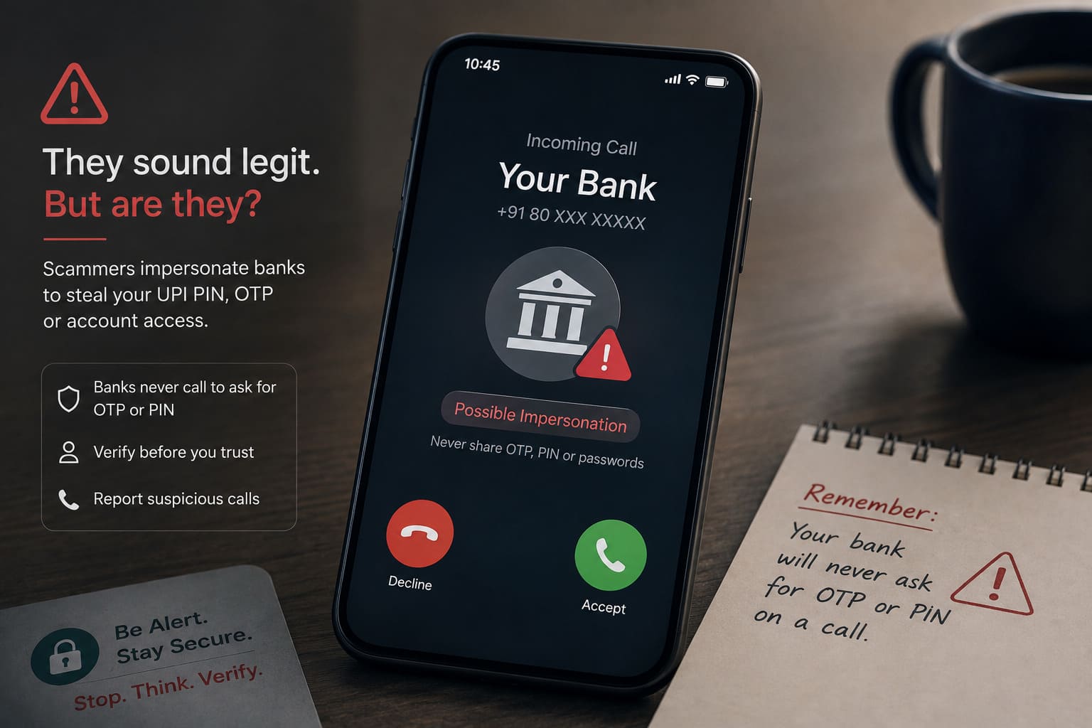 bank account fraud impersonation calls