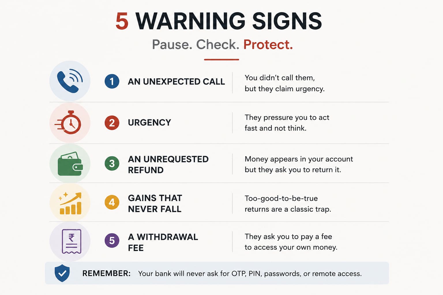 bank account fraud warning signs
