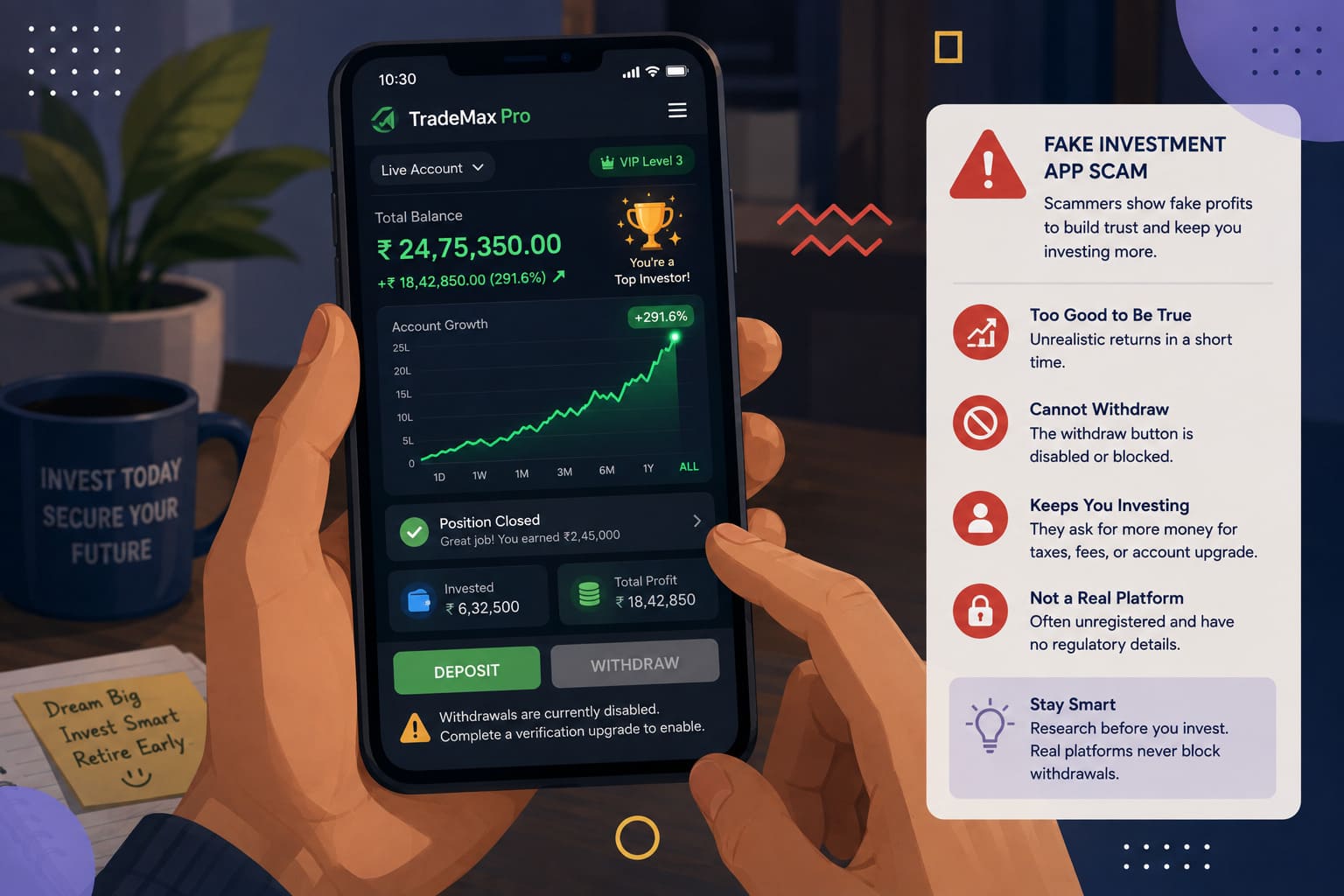 common online scams fake investment app