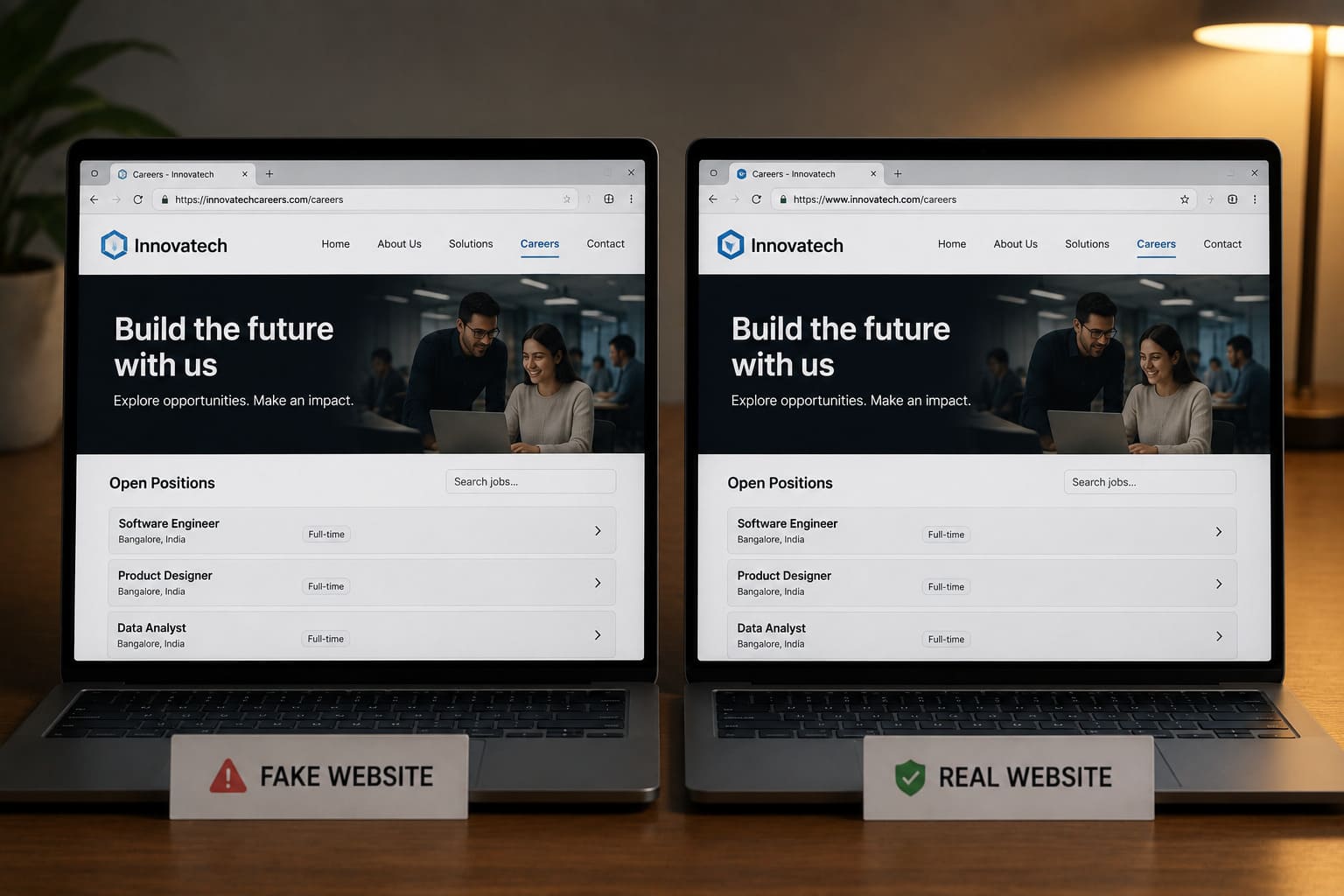 fake job offer cloned website