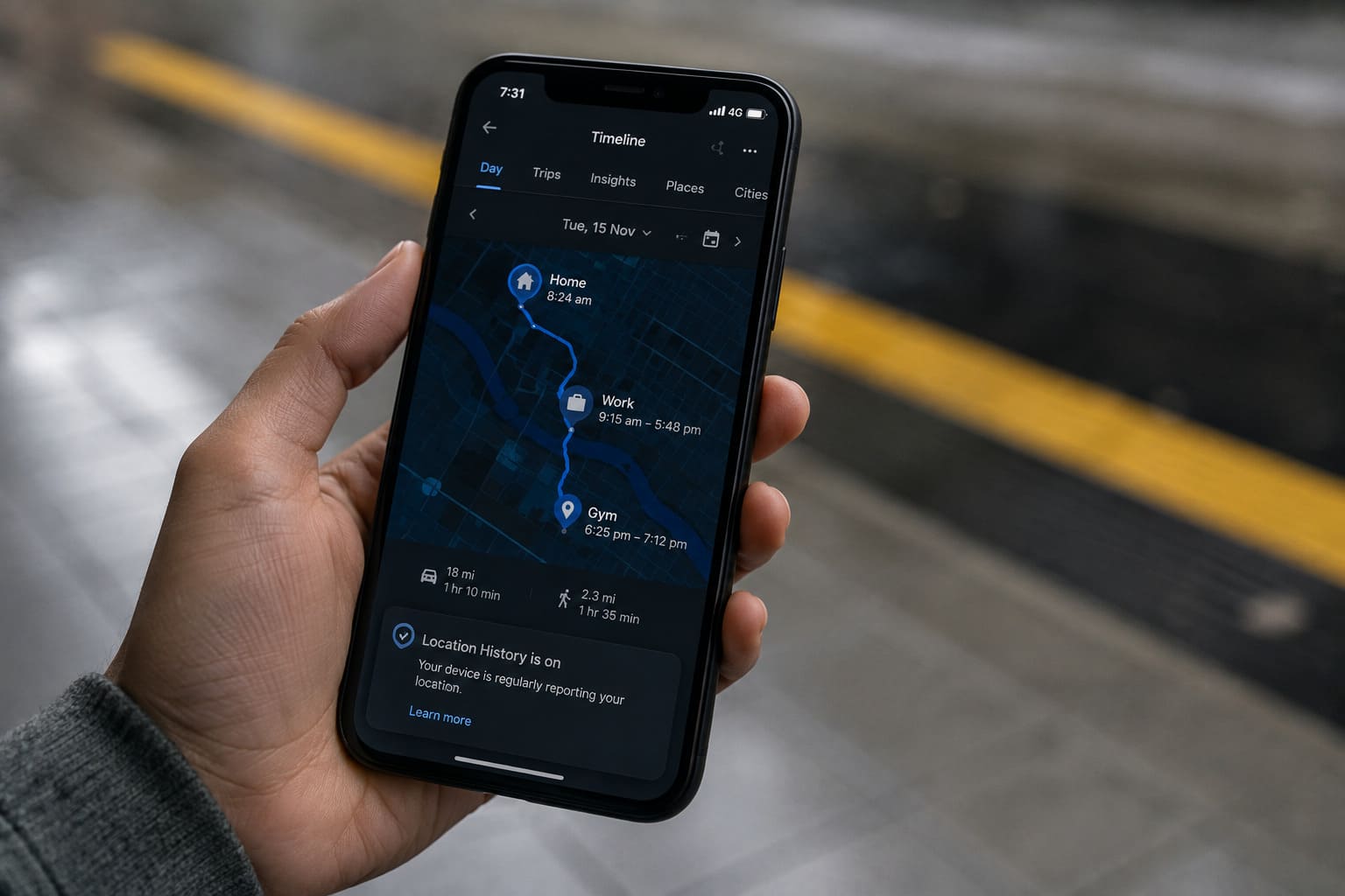 location data tracking recording movements

