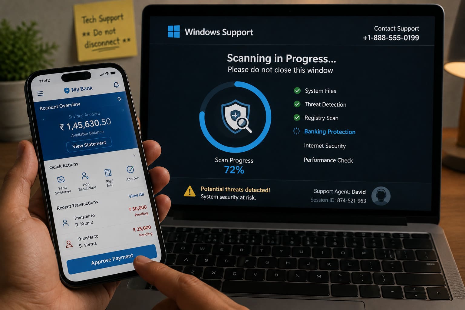 tech support scams fake scan