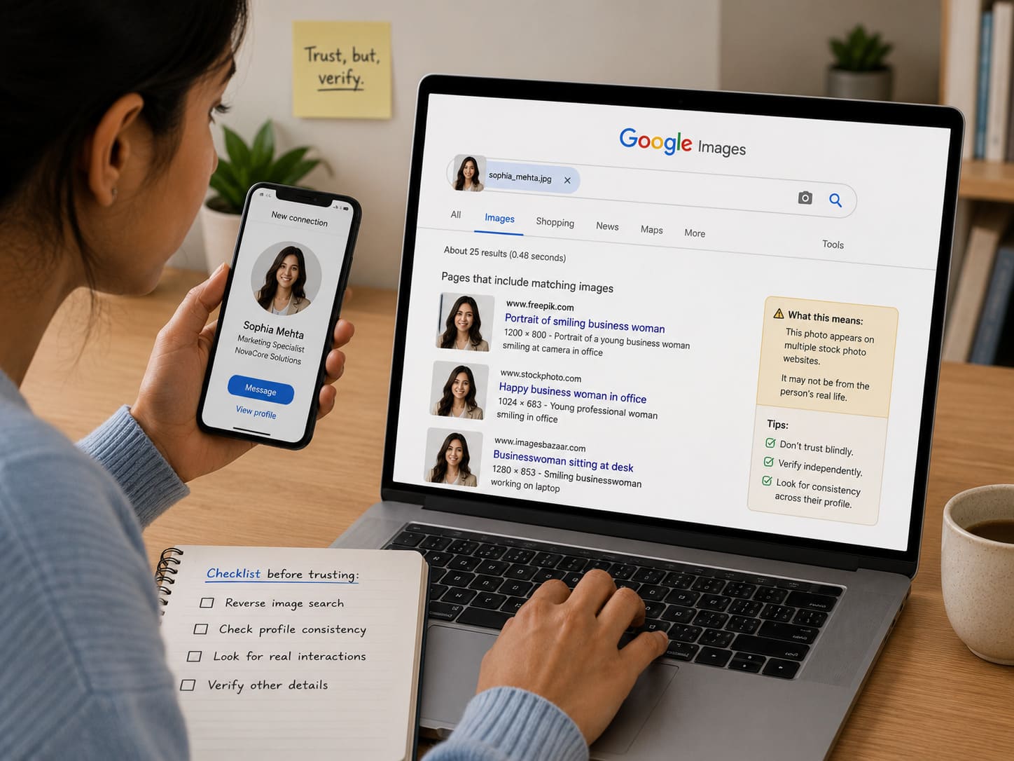 trust building scams verify profile