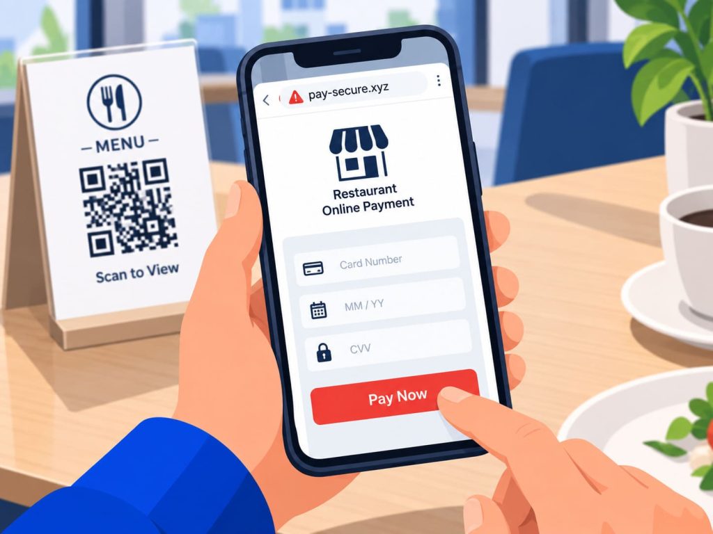 QR code scams fake payment page loaded after scanning