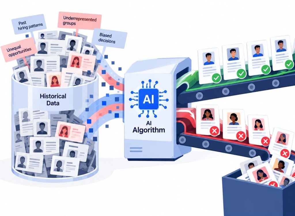 algorithmic bias during training producing unfair outcomes
