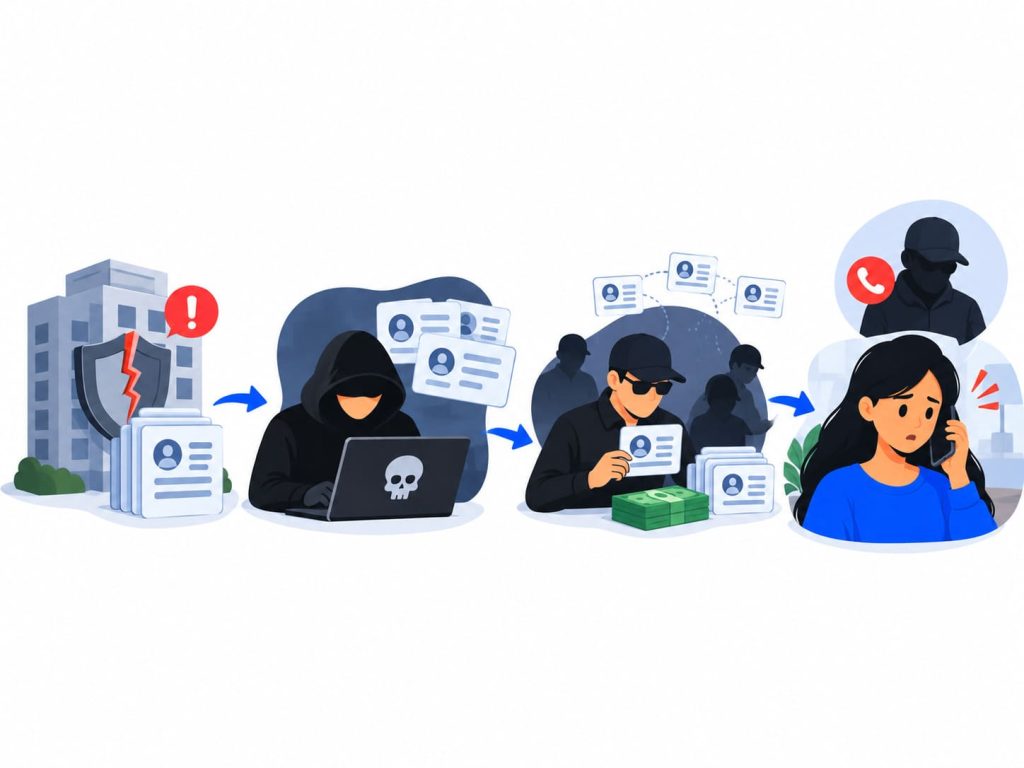 cybercrime economy showing how stolen data moves between groups