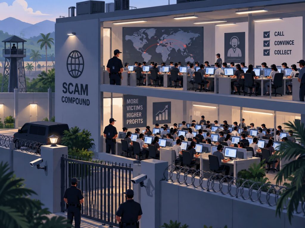 cybercrime scam compound running the economy at industrial scale