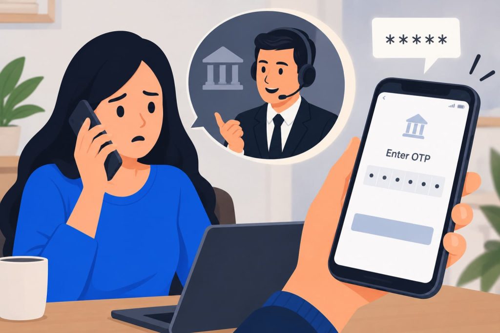 fake bank call request otp for account takeover