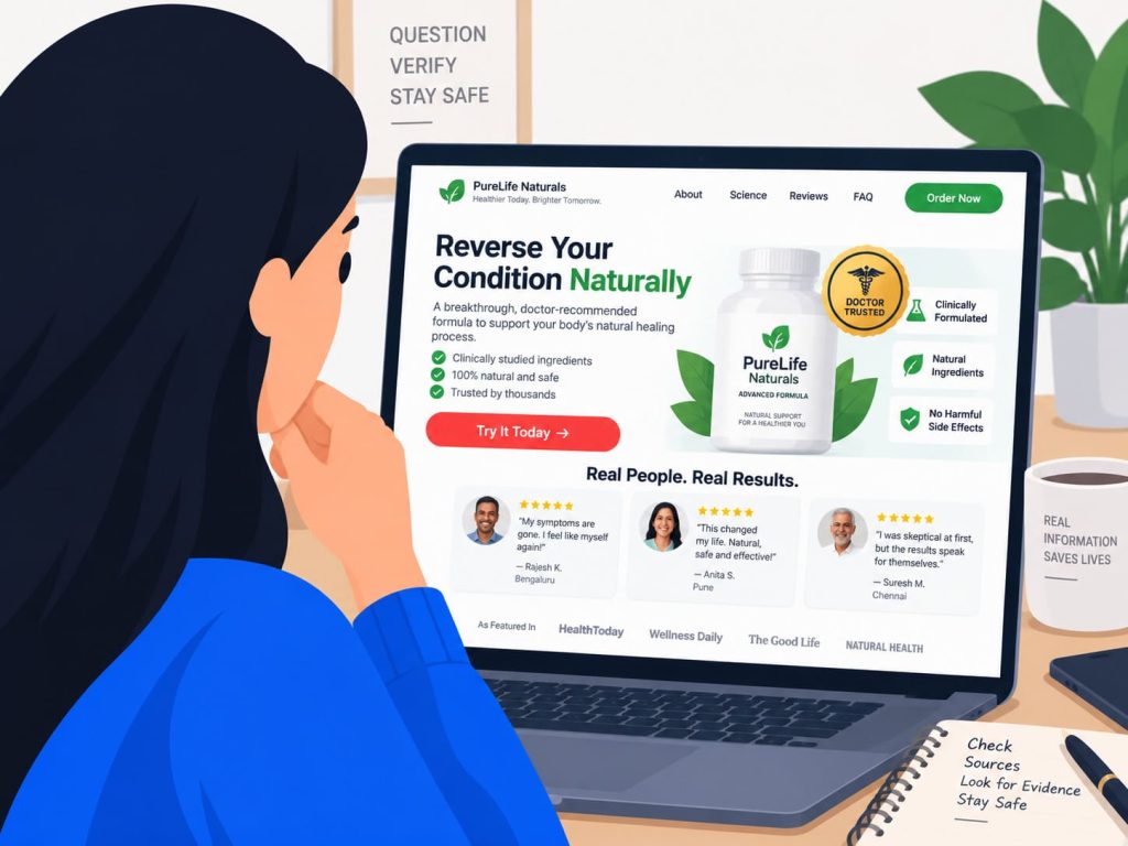fake health cure using fabricated testimonials