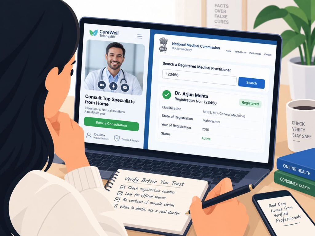 fake health cure verify practitioner