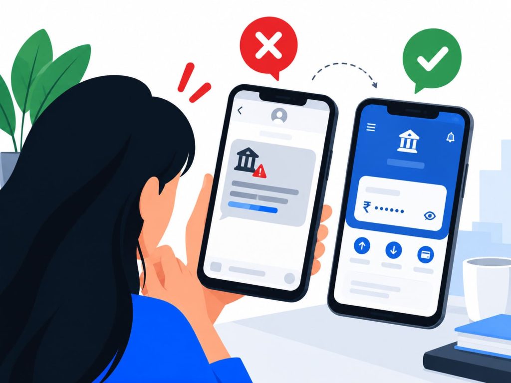 fake message scams impersonating a bank security alert