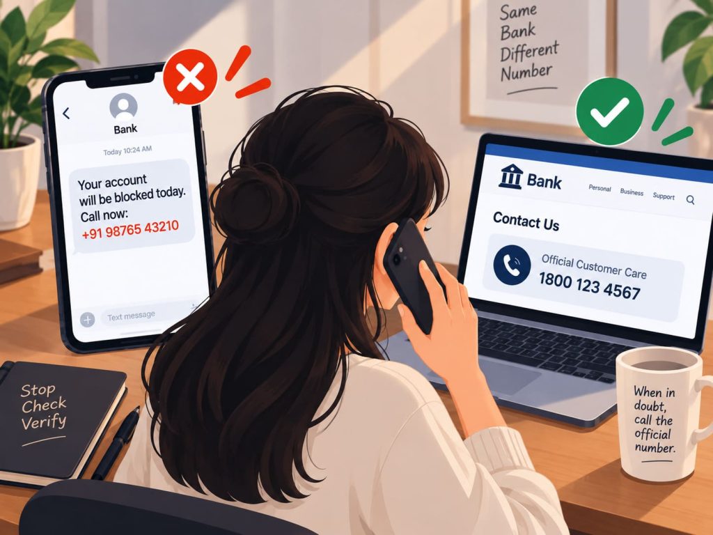 fake message verifying scam through an official bank number