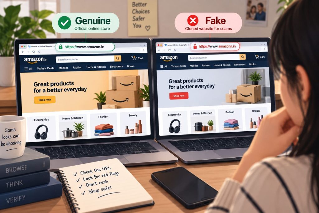 fake shopping websites cloned e-commerce store used in a scam