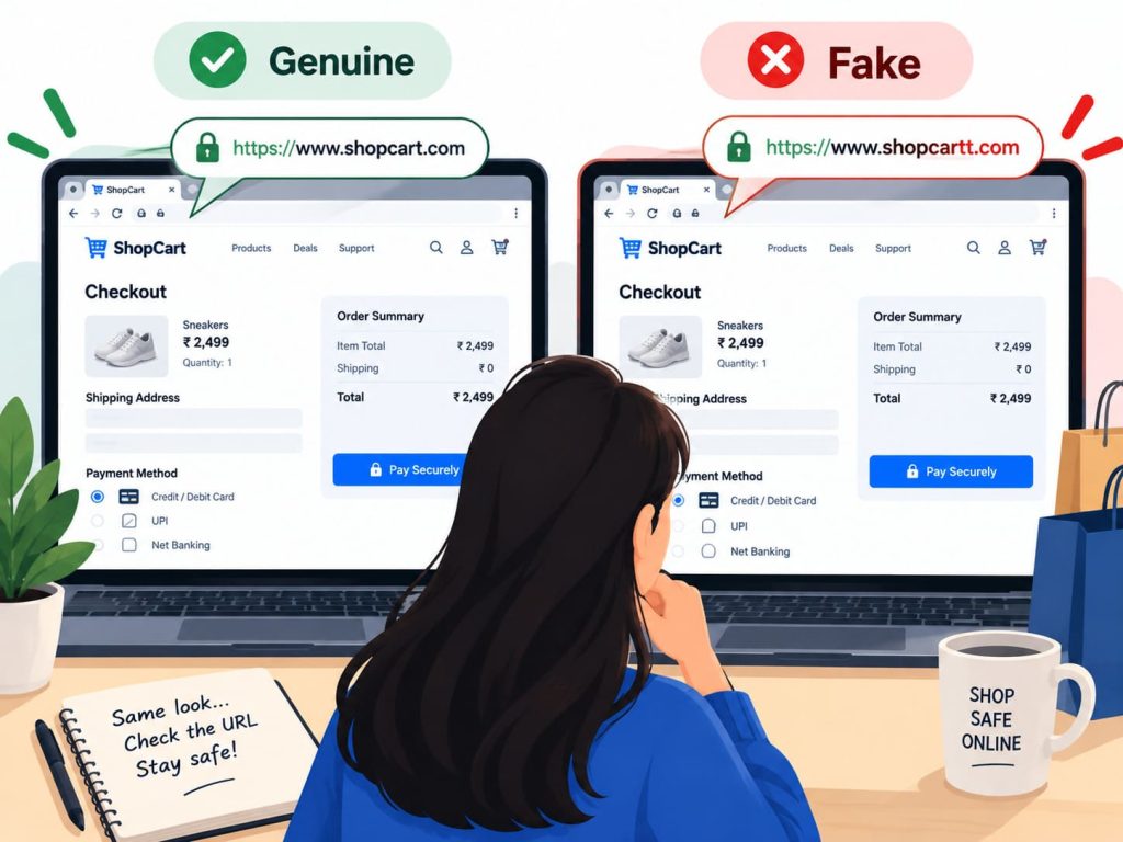 fake shopping websites cloned to look identical to genuine ones